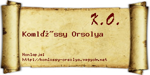Komlóssy Orsolya névjegykártya